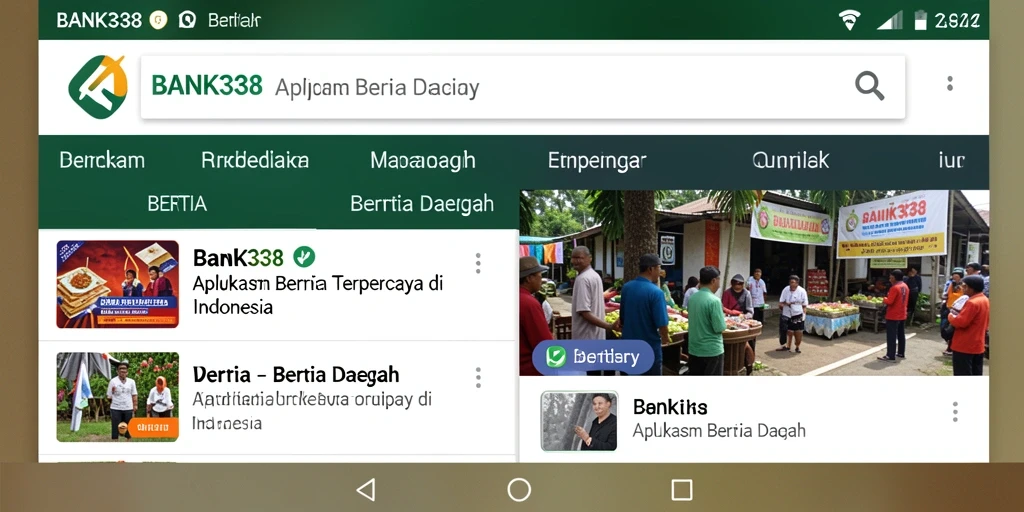 Tampilan utama aplikasi BANK338 dengan berita terbaru.