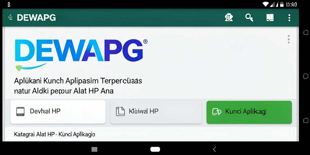 Tampilan antarmuka DEWAPG yang modern dan fungsional untuk kunci aplikasi.