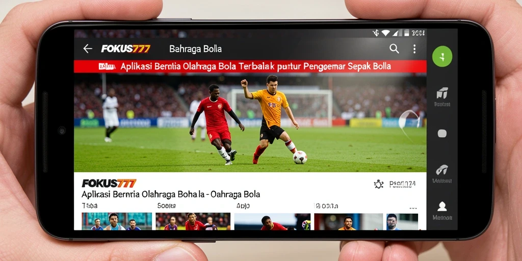 Antarmuka utama FOKUS777 menampilkan berita dan informasi olahraga bola.