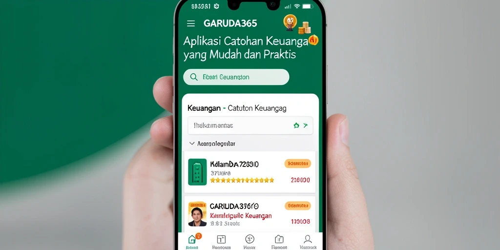 Antarmuka intuitif GARUDA365 untuk Catatan Keuangan.