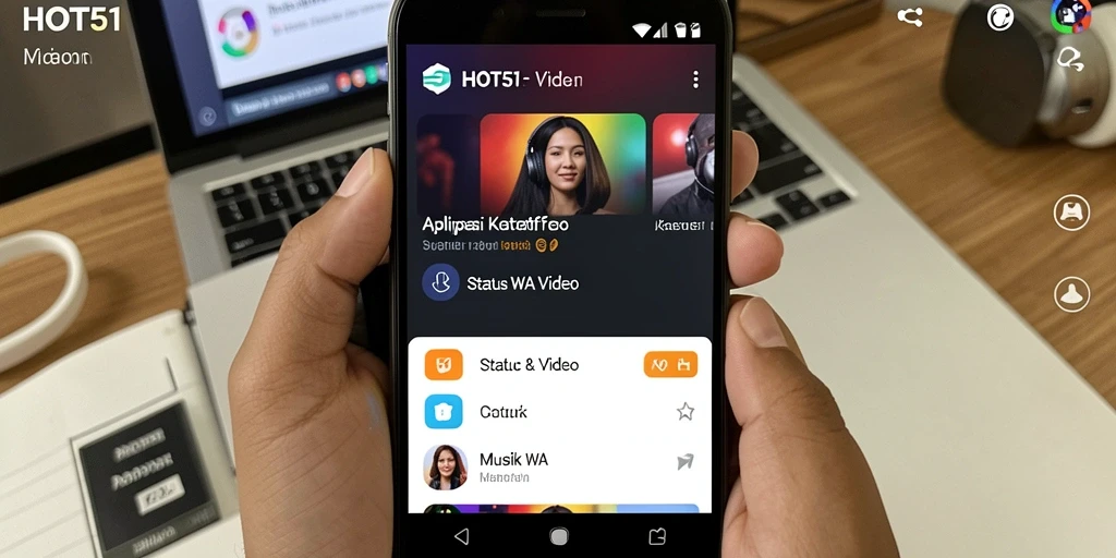 Tampilan antarmuka HOT51 yang sederhana dan fungsional untuk Status WA Video.