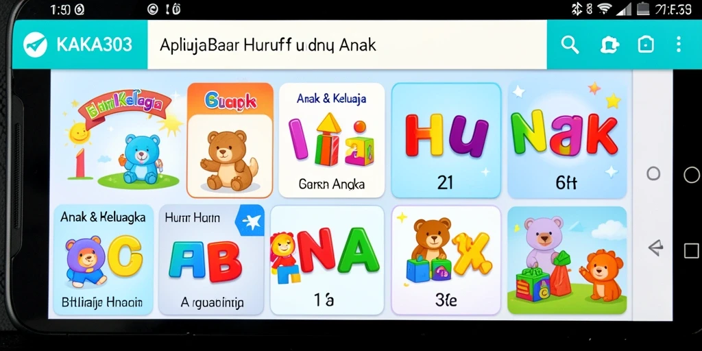Tampilan antarmuka KAKA303 yang menyenangkan untuk belajar huruf dan angka.
