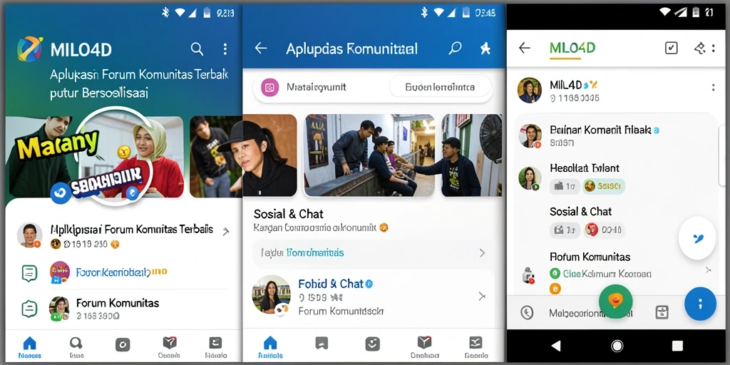 Tampilan antarmuka aplikasi Forum Komunitas MILO4D yang menarik dan interaktif.