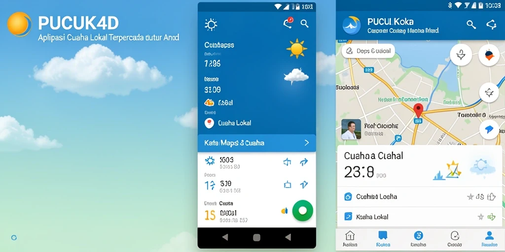 Screenshot utama PUCUK4D menampilkan antarmuka cuaca lokal yang informatif.