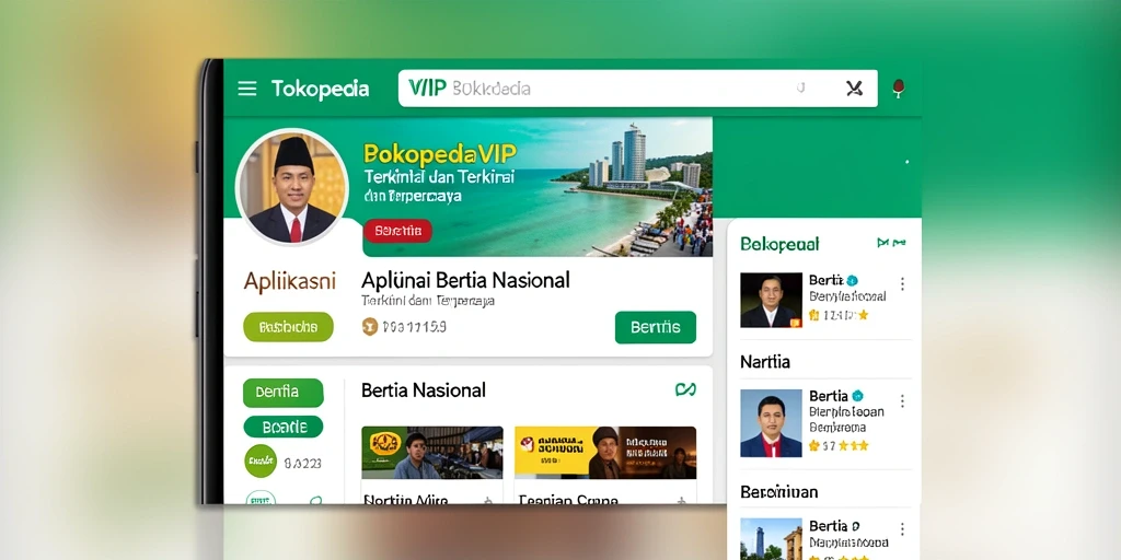 Antarmuka TOKOPEDIAVIP yang menarik dan mudah digunakan.